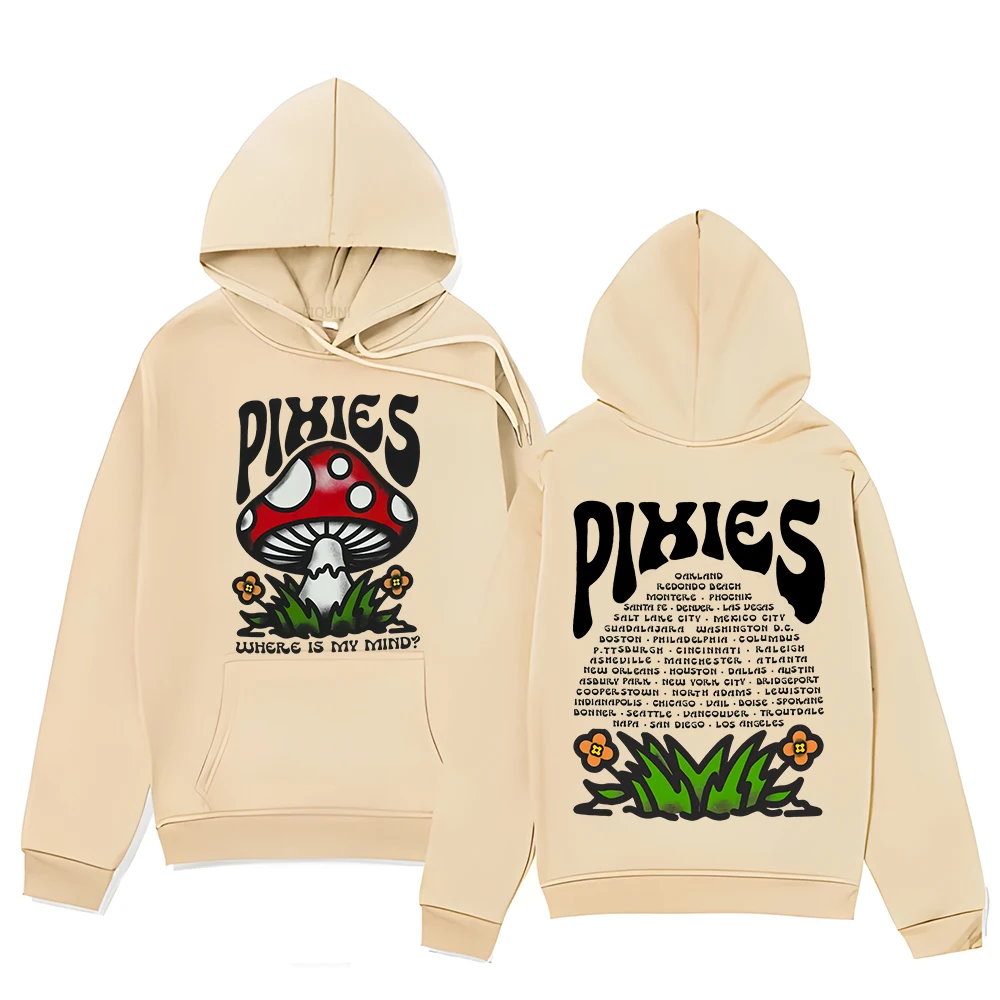 Vintage Casual Hoodie Pixies Mind Shroom Sweatshirt Unisex Versatile Clothing Y2K High Street Pullovers Hooded Where Is My Mind