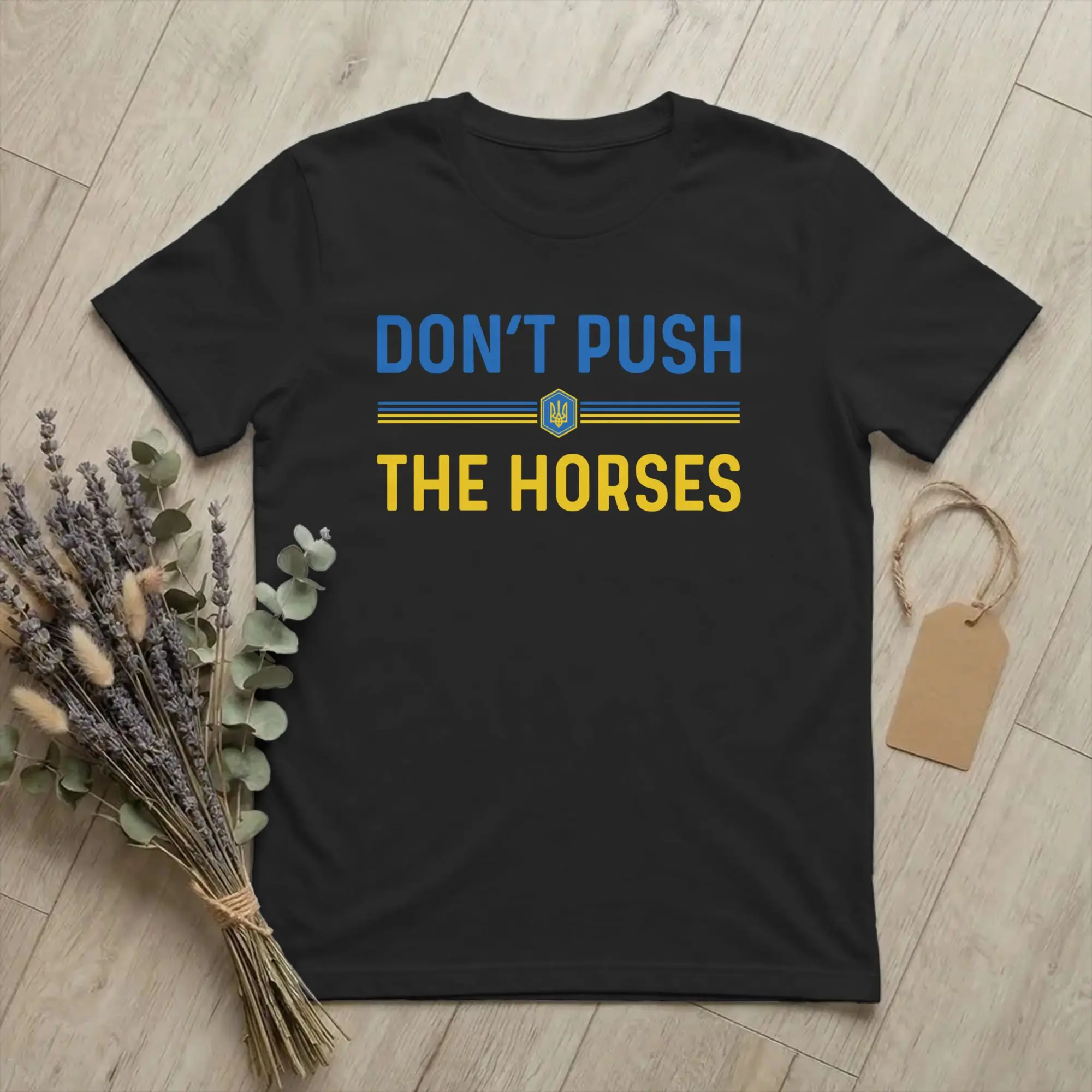 Casual Don't Push The Horses Boxing T-Shirt Men O Neck Pure Cotton T Shirt Meme Ukraine Short Sleeve Tees Gift Idea Clothes