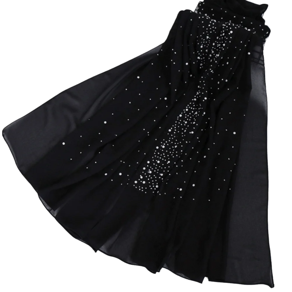 

180*70 см мусульманский платок пылезащитный солнцезащитный козырек бусины шали бусины украшенные ветрозащитные пузырьковые шифоновые шали Декор для вечеринки