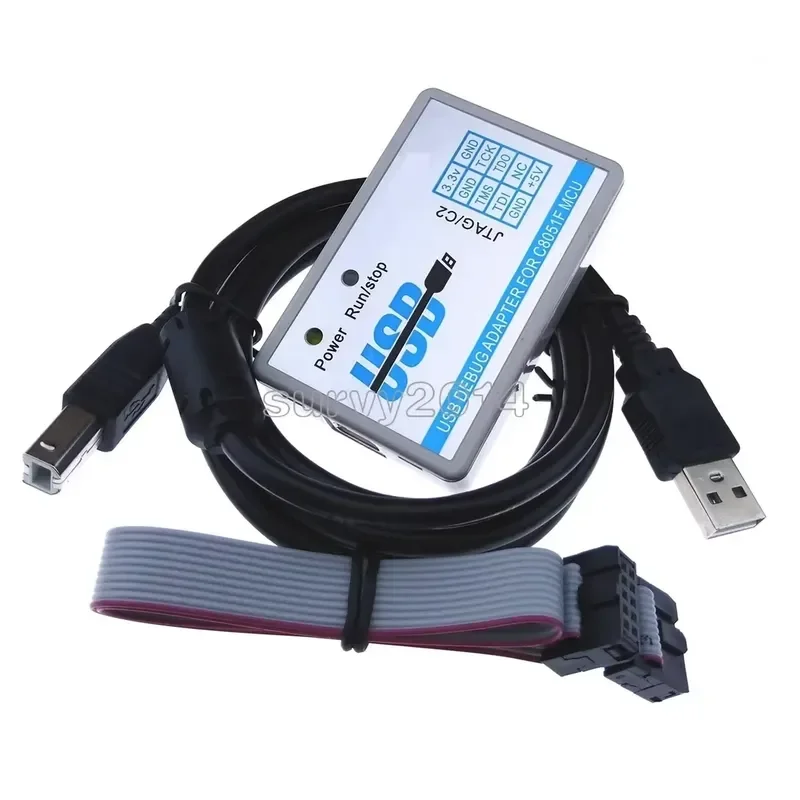 For C8051F Emulator Downloader Programmer JTAG/C2 U-EC6/U-EC5/EC3 USB Debug Adapter 3.3V-5V C8051F00 C8051F3 Module