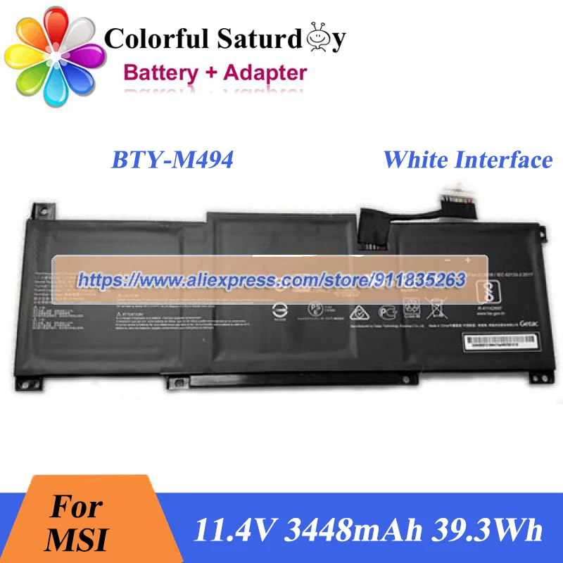Genuine BTY-M494 Battery For MSI Modern 15 H C13M C13MG MODERN 14 C11M-206US C12M C12MO 14-B5M MODERN 15 A10RB A11M A11ML A11MU