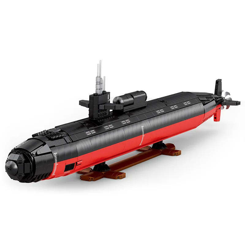 IN STOCK MOC Military Nuclear Submarine Los Angeles-class SSN Building Blocks Bricks Assembling Model Toys for Children Gift Set