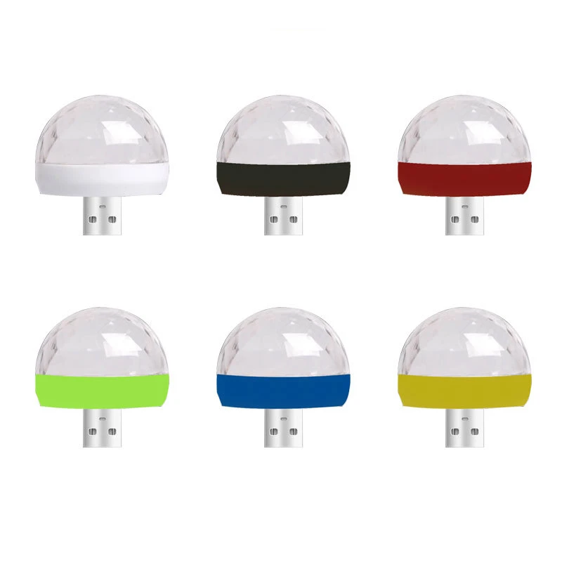 Car USB Ambient Light DJ RGB Mini Colorful Music Sound Led Light USB Interface Holiday Party Atmosphere Interior Laser Light