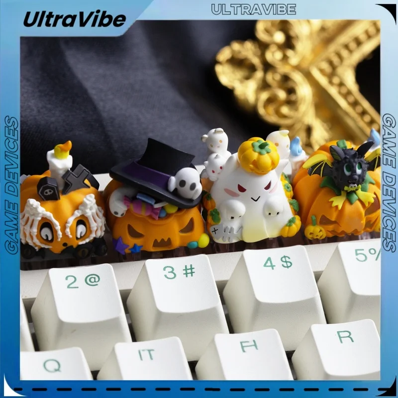 

Halloween Pumpkin Series Personalized Keycaps Single Cute Resin Mechanical Keyboard Keycaps Customized Esc Gift Halloween Gift