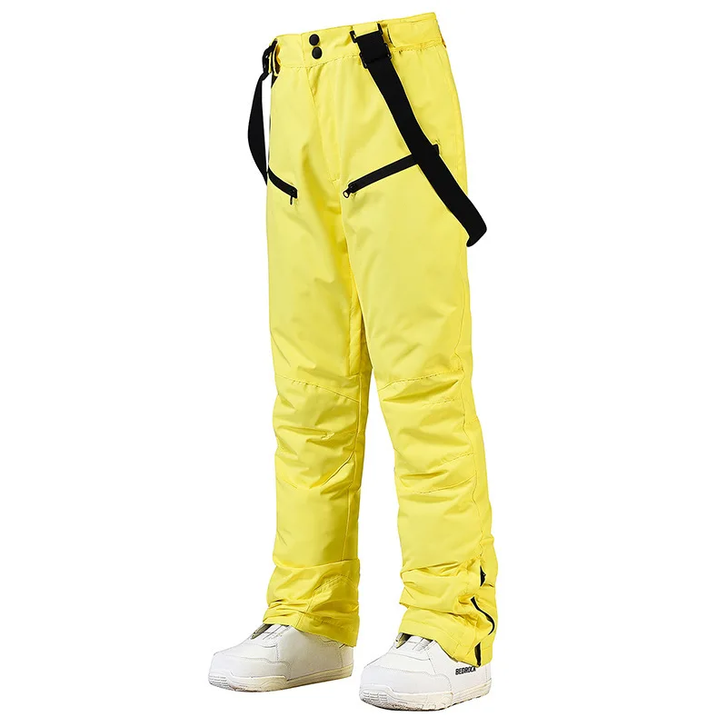 Pantaloni da sci da donna nuovissimi sport all\'aria aperta bretelle di alta qualità pantaloni da uomo antivento impermeabile caldo inverno neve