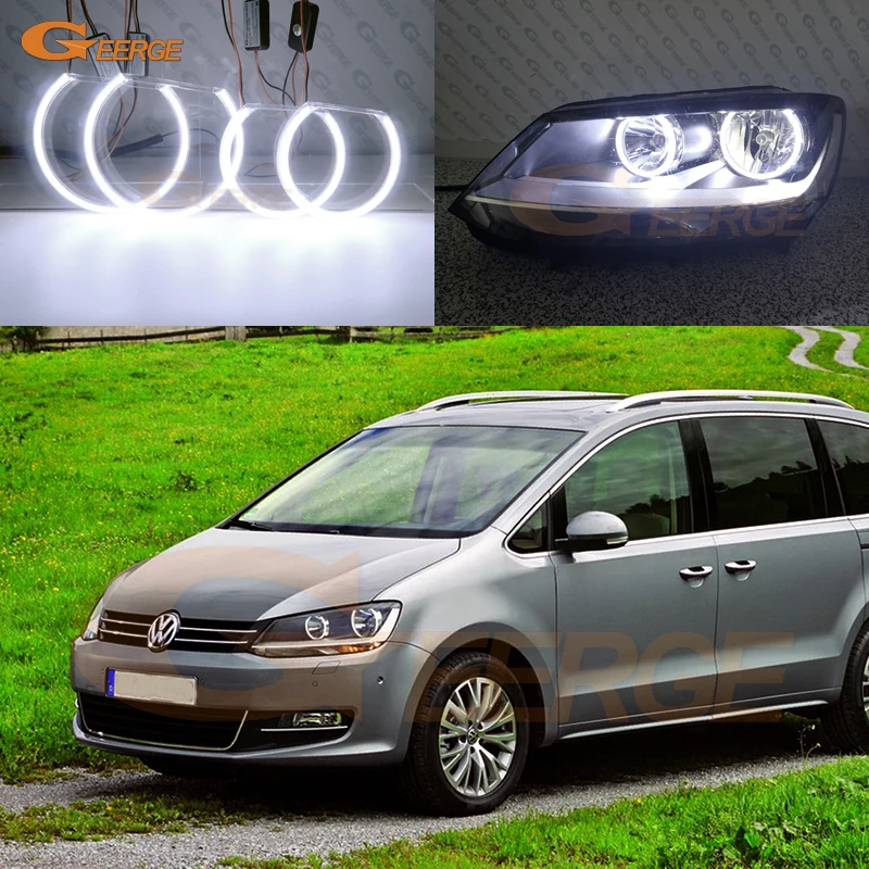 

For Volkswagen VW Sharan 7N 2010 2011 2012 2013 2014 2015 Excellent Ultra Bright COB Led Angel Eyes Kit Halo Rings Day Light