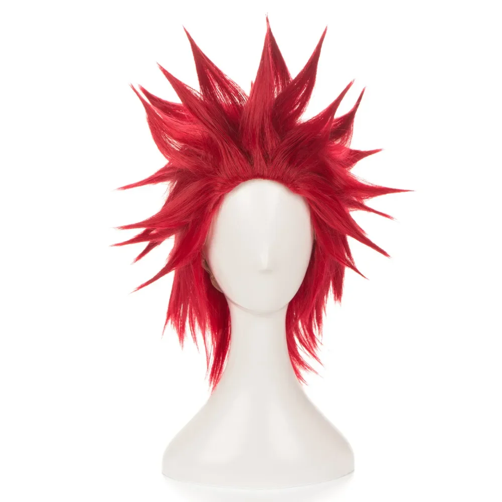 My Boku no Hero Academia Eijirou Kirishima Eijiro Short Red Heat Resistant Cosplay Costume Wig+wig cap