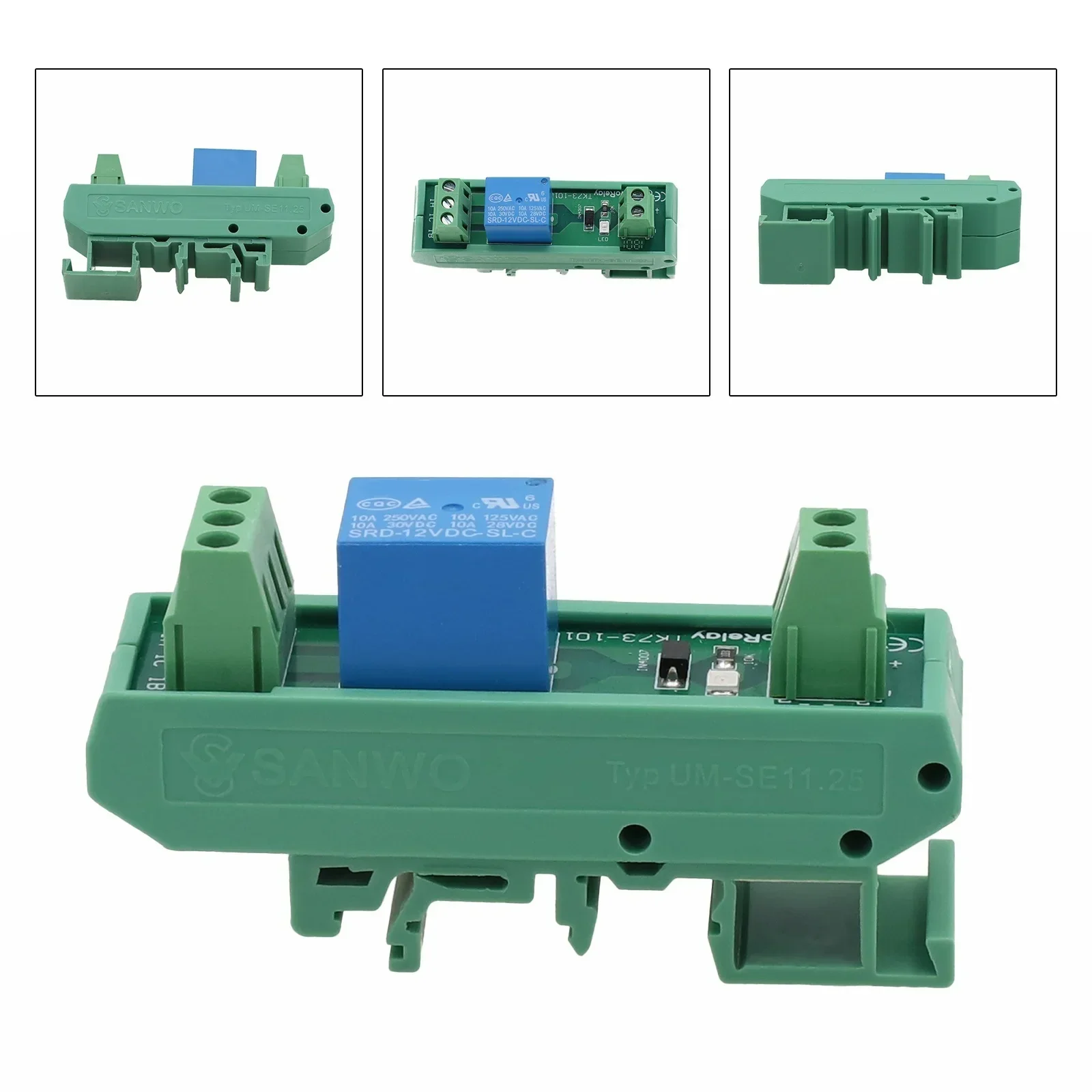 1pc Din Rail 1 Channel Relay Board 5/12/24V Relay  Interface Electromagnetic Relay NO&NC Relay Module For Electrical Engineering