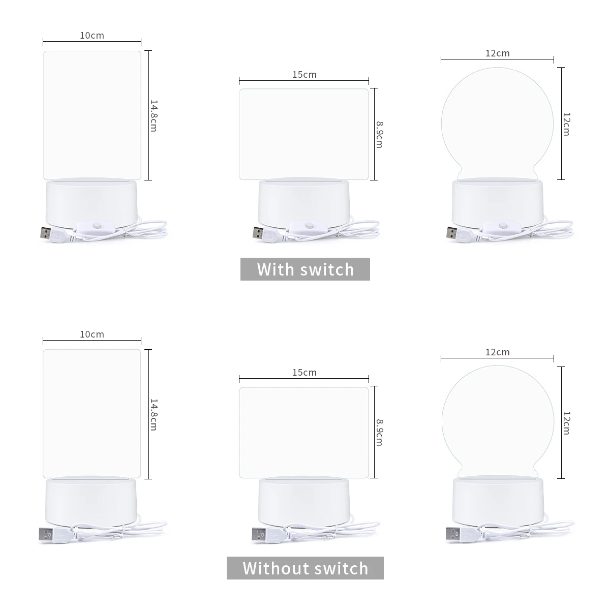 Lampu meja dekoratif 3D papan tulis berpendar dengan pena dapat dihapus dan lampu malam baru berdaya USB papan catatan LED lampu meja