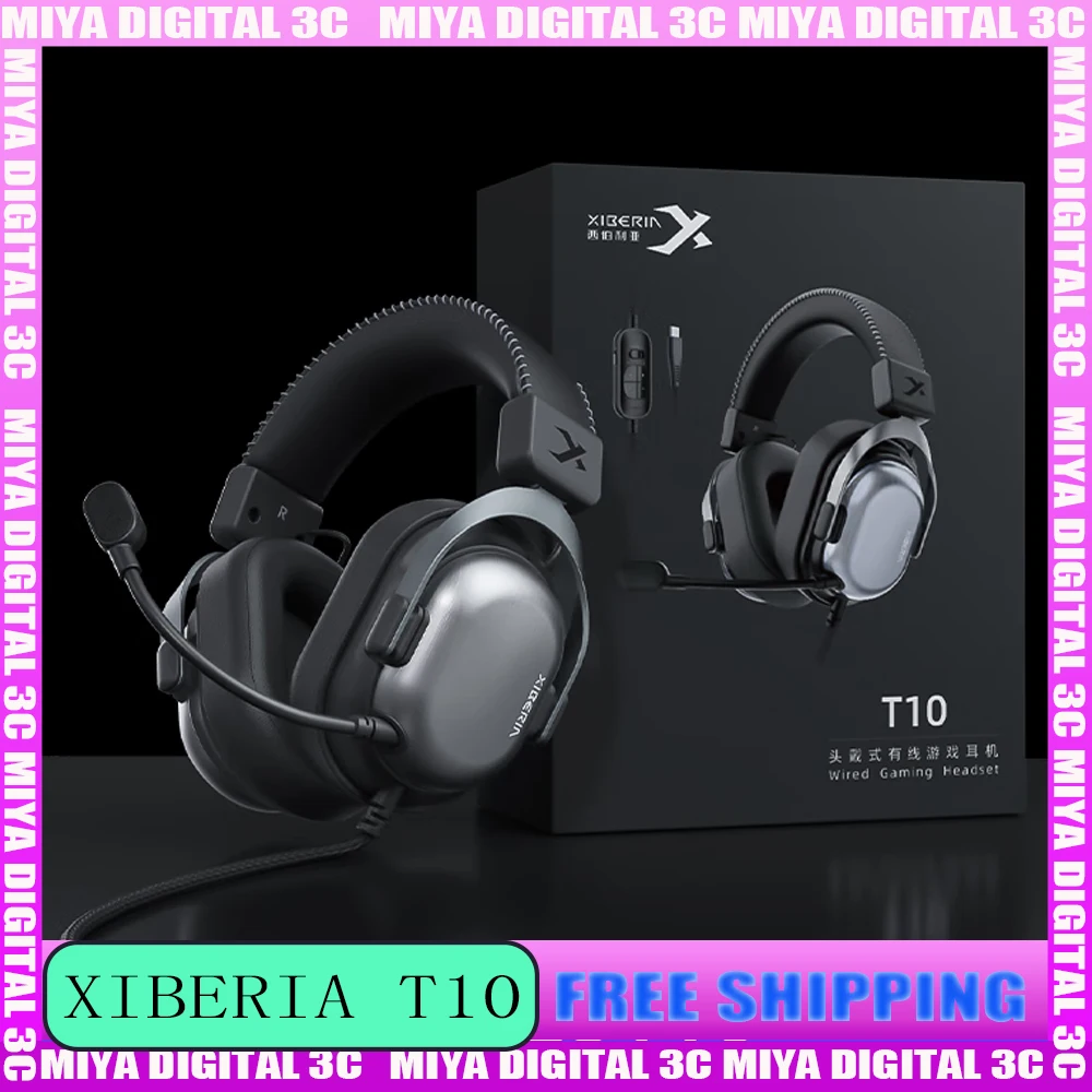 

Проводная гарнитура XIBERIA T10 7.1, объемный звуковой эффект, 50 мм, игровые наушники для киберспорта с микрофоном для FPS Delta Gamer