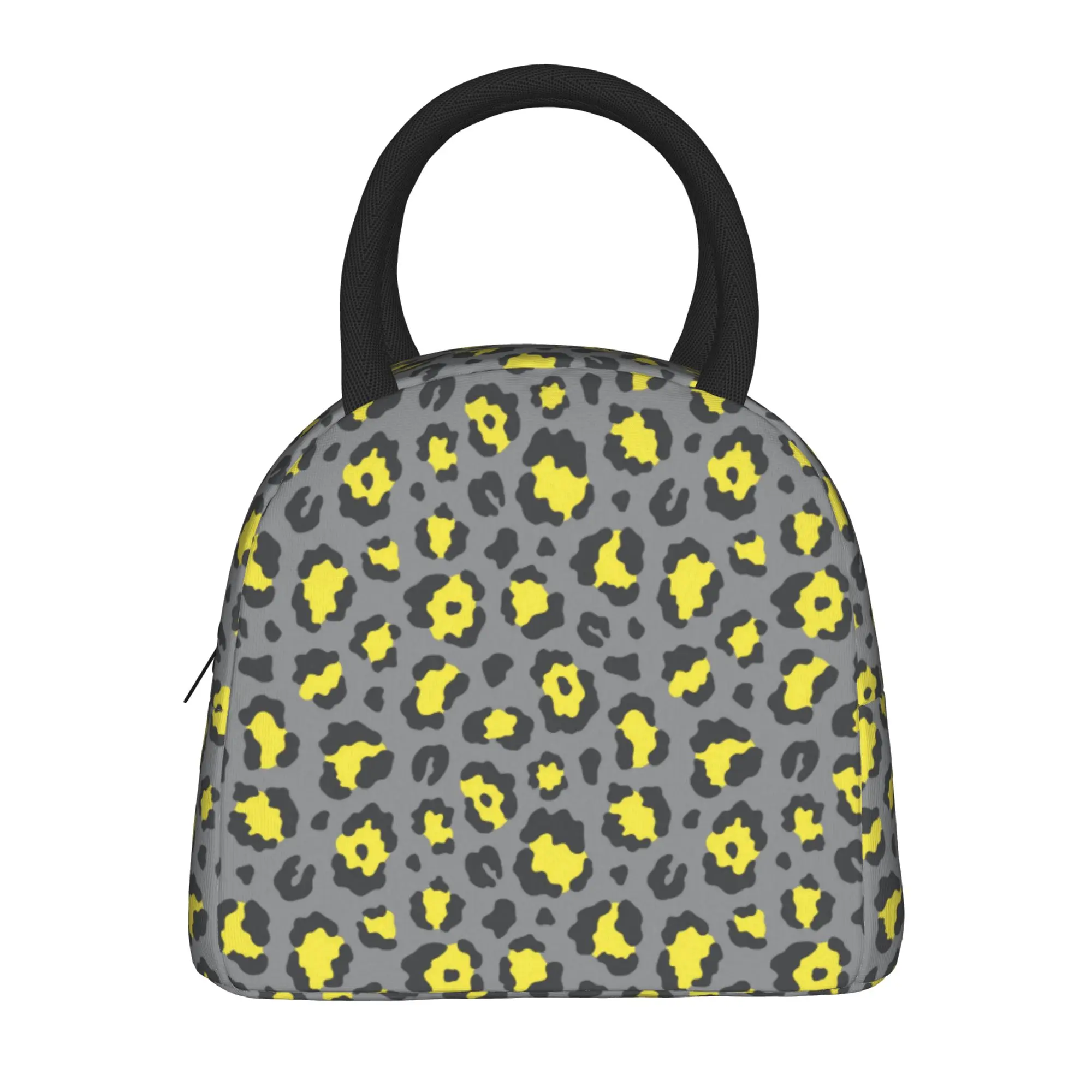 Leopard Animal Fur Printing  Insulated Lunch Bag Cooler Bag Reusable  Portable Tote Lunch Box Girl Boy College  Travel