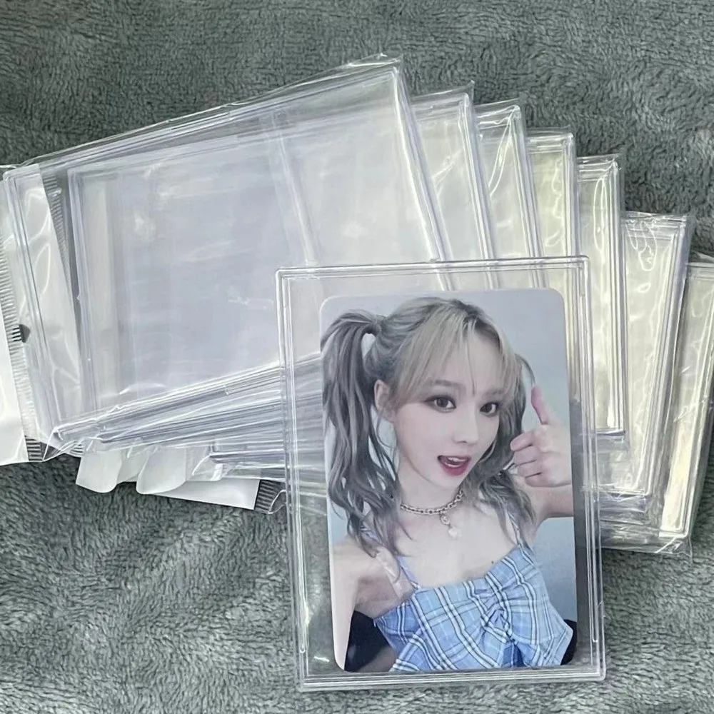 New Transparent Hard Acrylic Case Hard Acrylic Snap Type Card Protective Case Anti-scratch Photocard Holder Kpop Idol Photocard