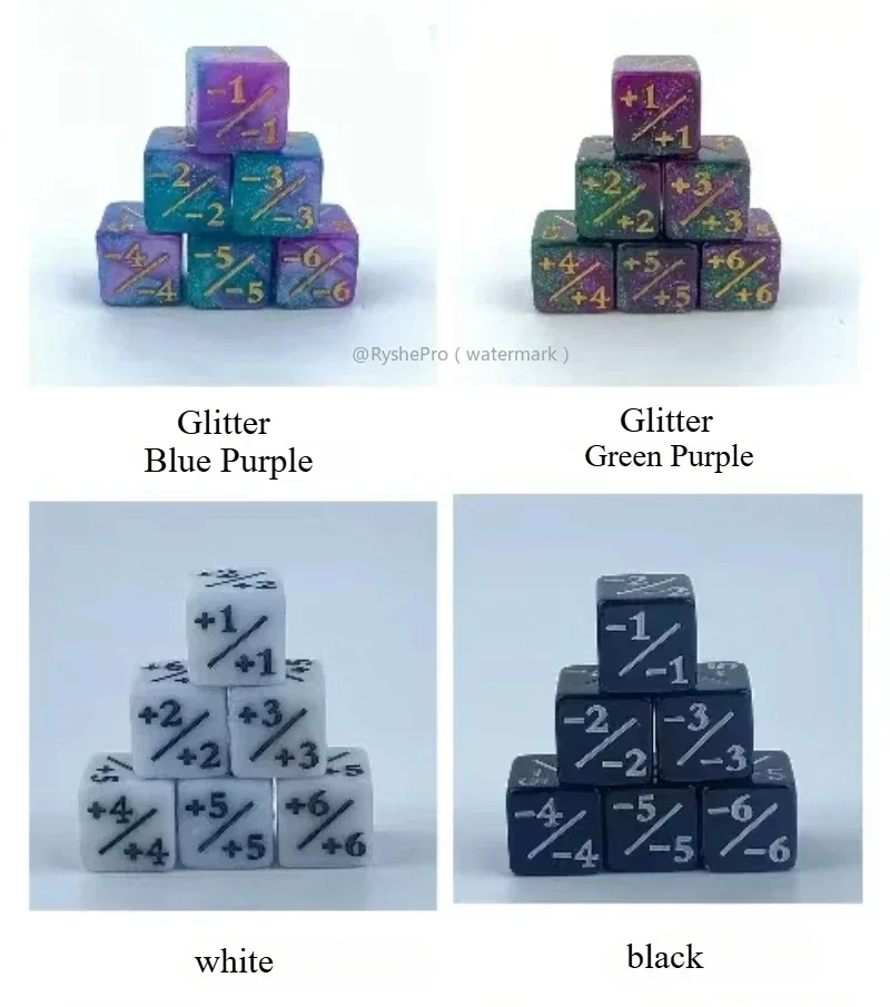 6 قطعة عدادات النرد الرمزية المتوافقة مع مجموعة النردات السحرية لمكعب الولاء مجموعة نرد لألعاب بطاقات MTG DND PRG CCG