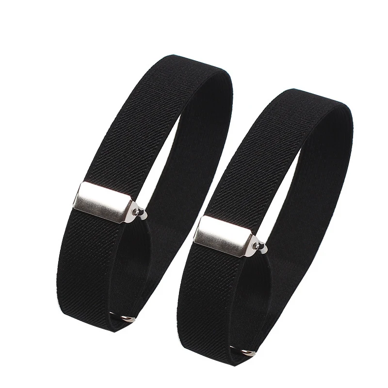 1 Pair  Non-slip Elastic Armband Stretch Shirt Sleeve Holders For Women Men Arm Cuffs Bands Adjustable Garter Metal Bracelet