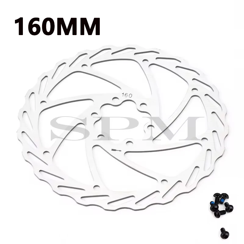 Rotor de freno de disco de 160mm, rotores de freno hidráulico, disipación del calor, Rotor de bicicleta de montaña de carretera, piezas de bicicleta MTB de seis agujeros con tornillos
