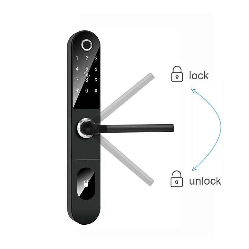 

Aluminum Tuya Wifi Digital Lock Electronic Smart Door Lock For Sliding Glass Door