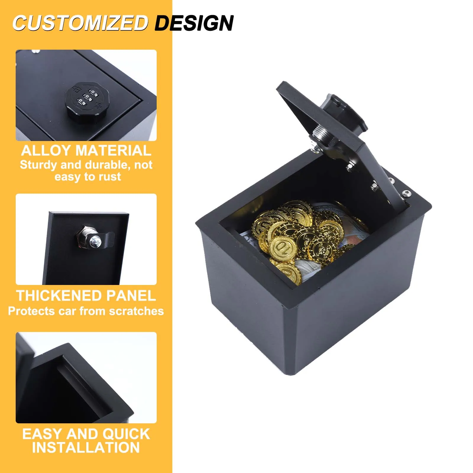 Car Armrest Box Password Lock Safety Safe Armrest Safe For Mitsubishi ASX RVR Outlander Sport 2011-2018