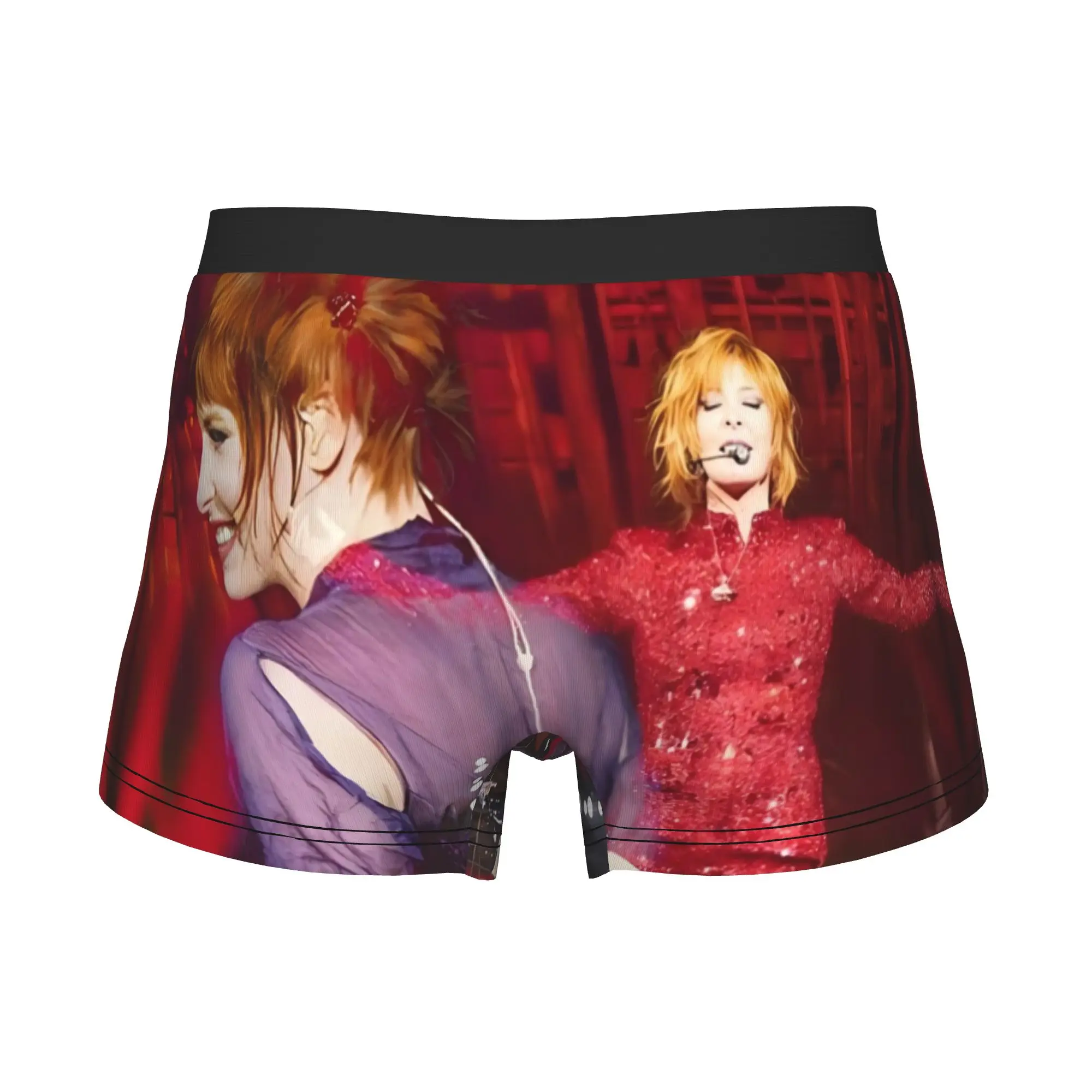 Singer Mylene Farmer Graphic  Boxers Shorts Men Pop Rock Briefs Underwear Fashion Underpants