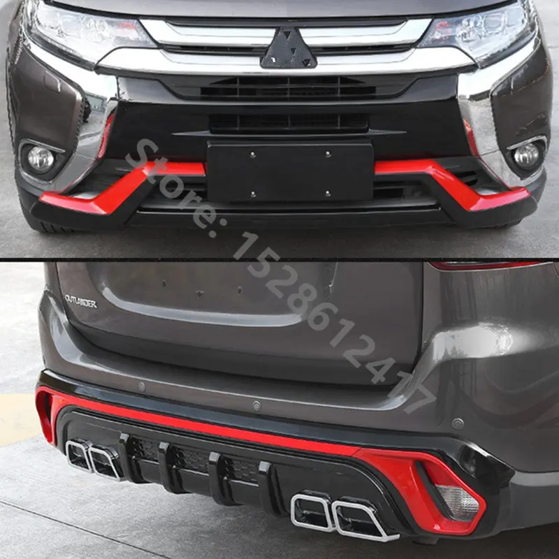 

Car Styling Plastic Front+Rear Bumper Guard Protector For Mitsubishi Outlander Samurai 2013-2020 Car Accessories