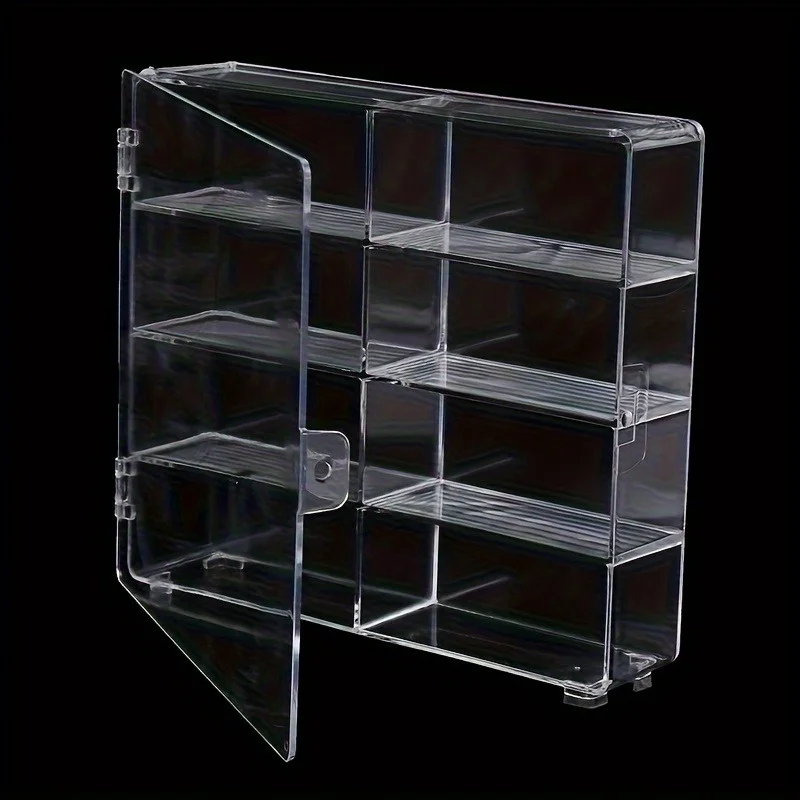 Hochwertige Acryl-Vitrine mit 8 Fächern, transparente Aufbewahrungsbox für Spielzeugfiguren, Automodelle, Mini-Cartoon-Puppen. – Detail 3