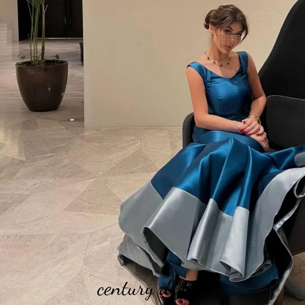 

Customized V-neck Evening Dress Satin Gorgeous Spaghetti Strap Prom Dresses Mermaid Formal Occasion Party Gown Robe Soiree