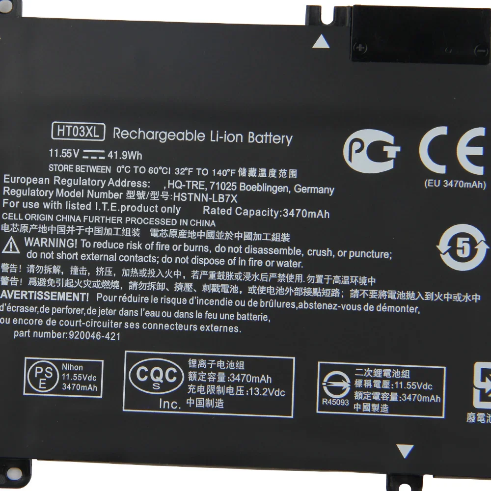 Original Replacement Battery HT03XL For HP L11119-855 L11421-1C1 L11421-2C2 L11 Pavilion 15-CW1000AU TPN-Q209 HSTNN-LB8M