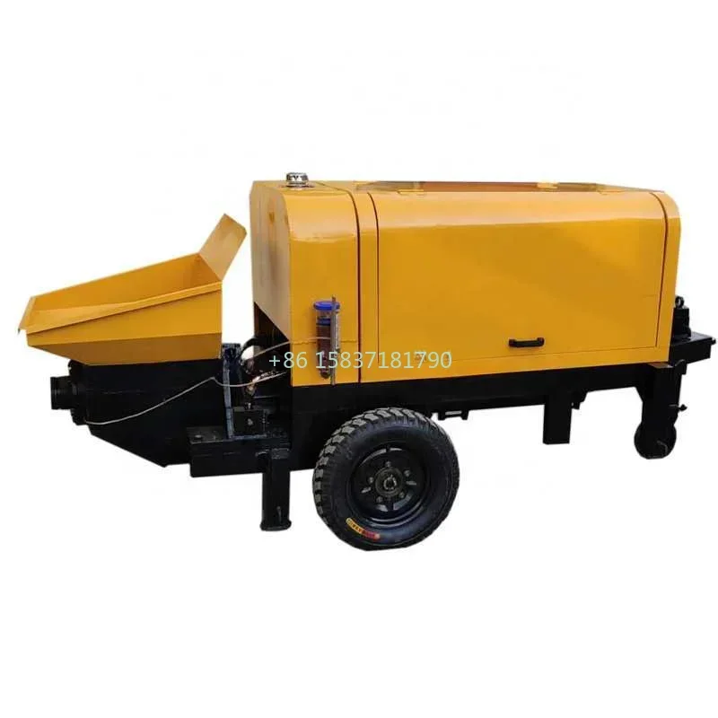 Factory Concrete Pump Machine Tunnel Concrete Grouting Pumps Triplex Plunger Grout Injection Machine Electric Trailer Pump Price