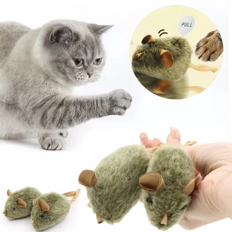 Ratones de peluche para gatos, juguete de simulación, ratón automático, ratones interactivos, juguete para gatos, juguete resistente a mordeduras para gatitos, suministros para mascotas