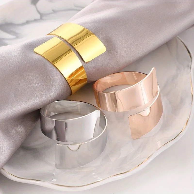 1pc Thread Cast Iron Napkin Link Day Party Birthday Party Table Bench Decoration Napkin Ring for Restaurants/cafes