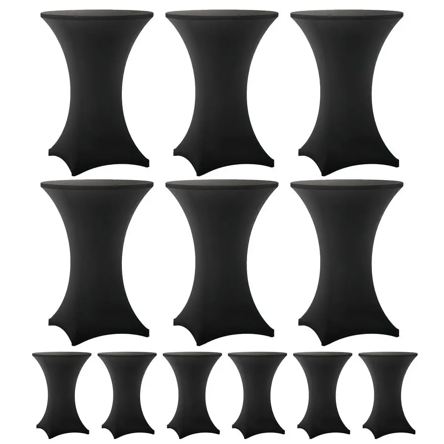 

Скатерть из 12 шт., 32x43 дюйма, черная скатерть из эластичного спандекса, круглая высокая скатерть для вечеринки, бара, дня рождения, паба