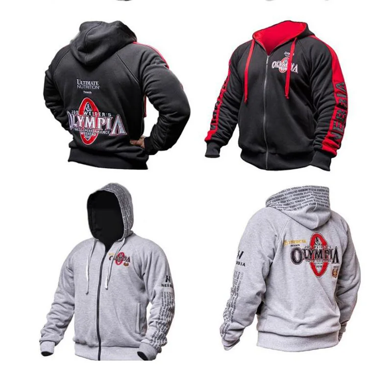 

2023 Olympia Men's Gyms Hoodie Fitness Bodybuilding Sweatshirt Men's Fitness Jacket High Quality Cotton Hoodie Clothing