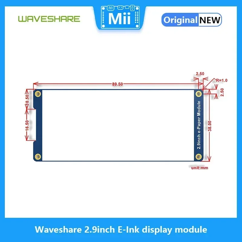 Waveshare 2.9inch E-Ink Display Module Black/White Two Colors e-Paper Partial Refresh Compatible with Raspberry Pi