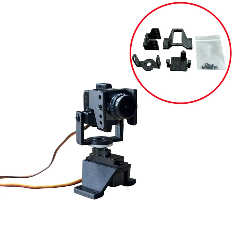 1Set For RC Model Car/Fixed-Wing Aircraft Dual-Axis Servo Gimbal Bracket Camera Pan Tilt Platform Compatible with DJI O3/O4Pro