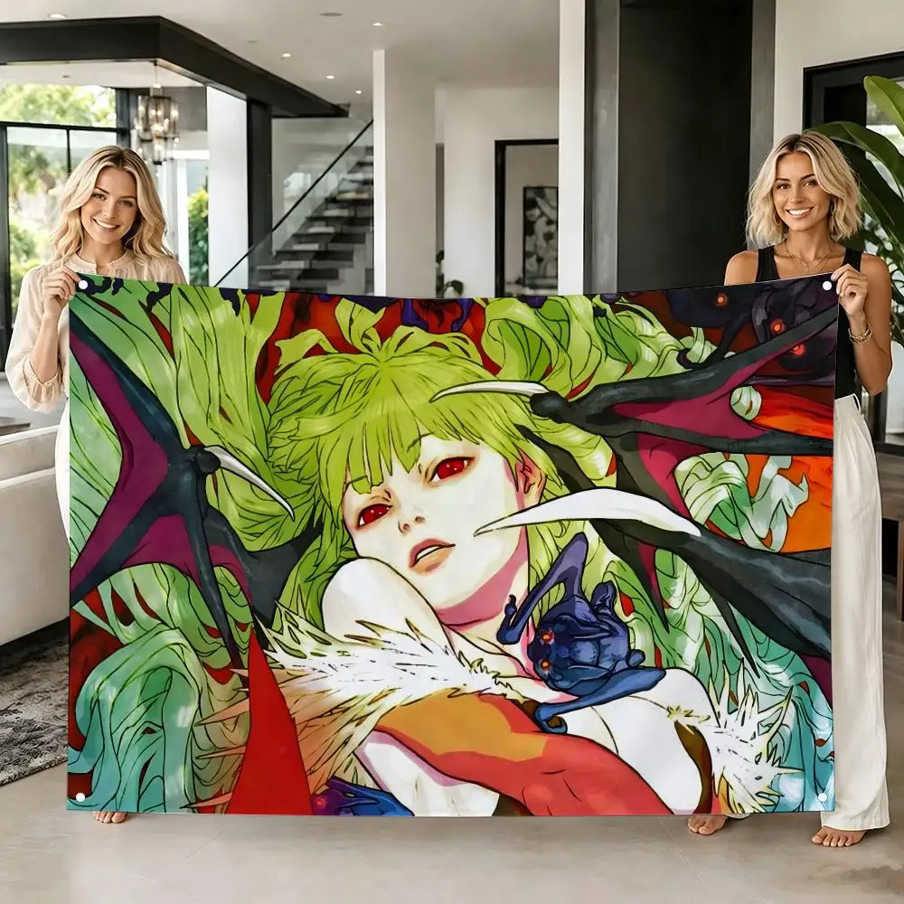 Vampire Character M-Morrigan Aensland Flags Tapestry Creative Pattern Photo Living Room Wall Art Party Outdoor Decor