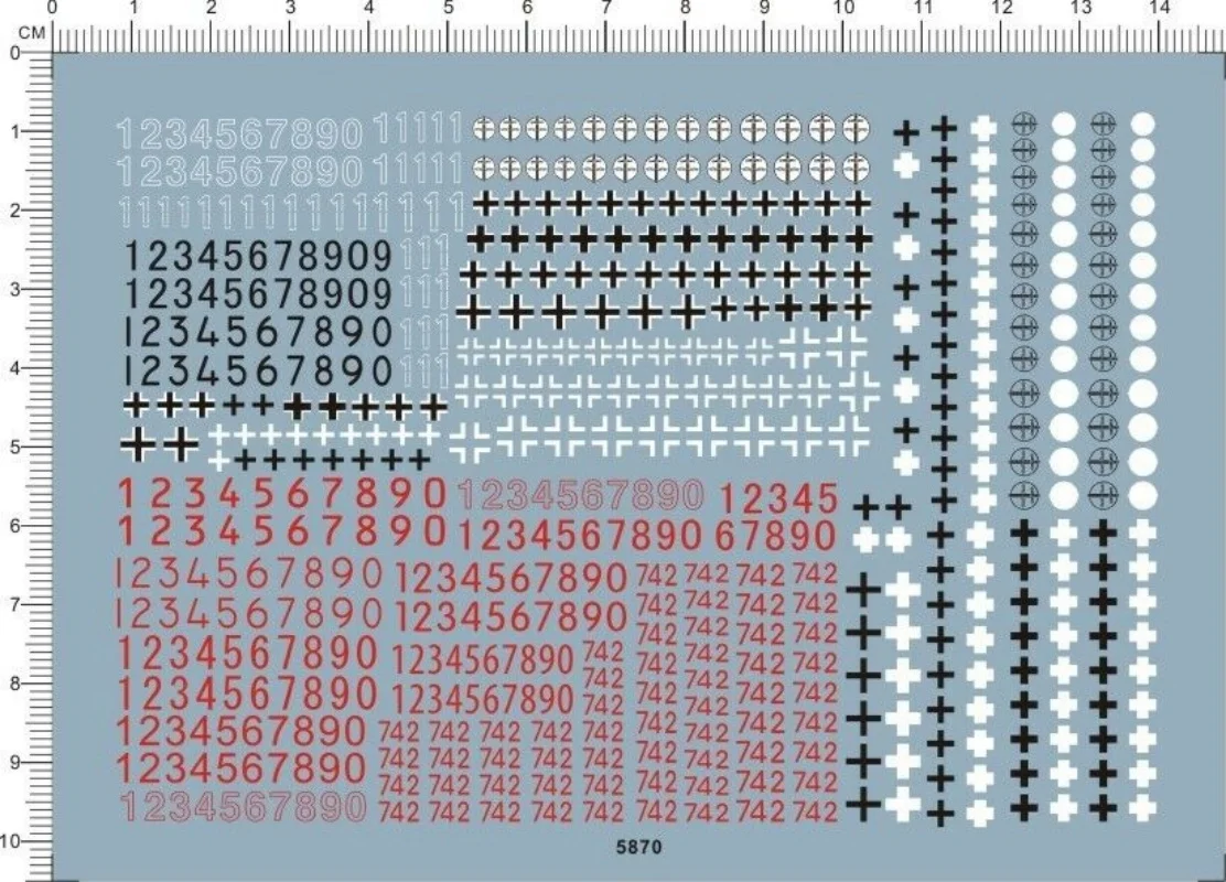 

WWII German Military Tank Numbers Markings Decal for Different Scale Model Kit 5870