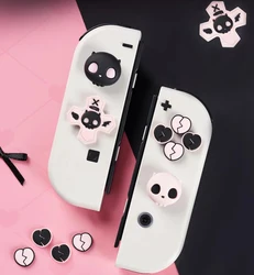 Sweety Skull Silicone Soft D-pad Cross Button ABXY Key Sticker Skin Case For Switch Oled NS Joy-con Thumb Stick Grip Cap Cover