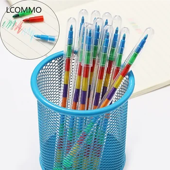 4 pçs/set Estudantes 10 cores Lápis de Óleo Pastel Criativo DIY Substituível Lápis de Cor Graffiti Caneta Para Crianças Pintura Desenho