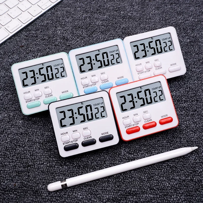 24-Hours Portable Mini Digital Clock with Flashing Light Timer Cooking Kitchen Sport Study Game  Magnetic Countdown Alarm  2023