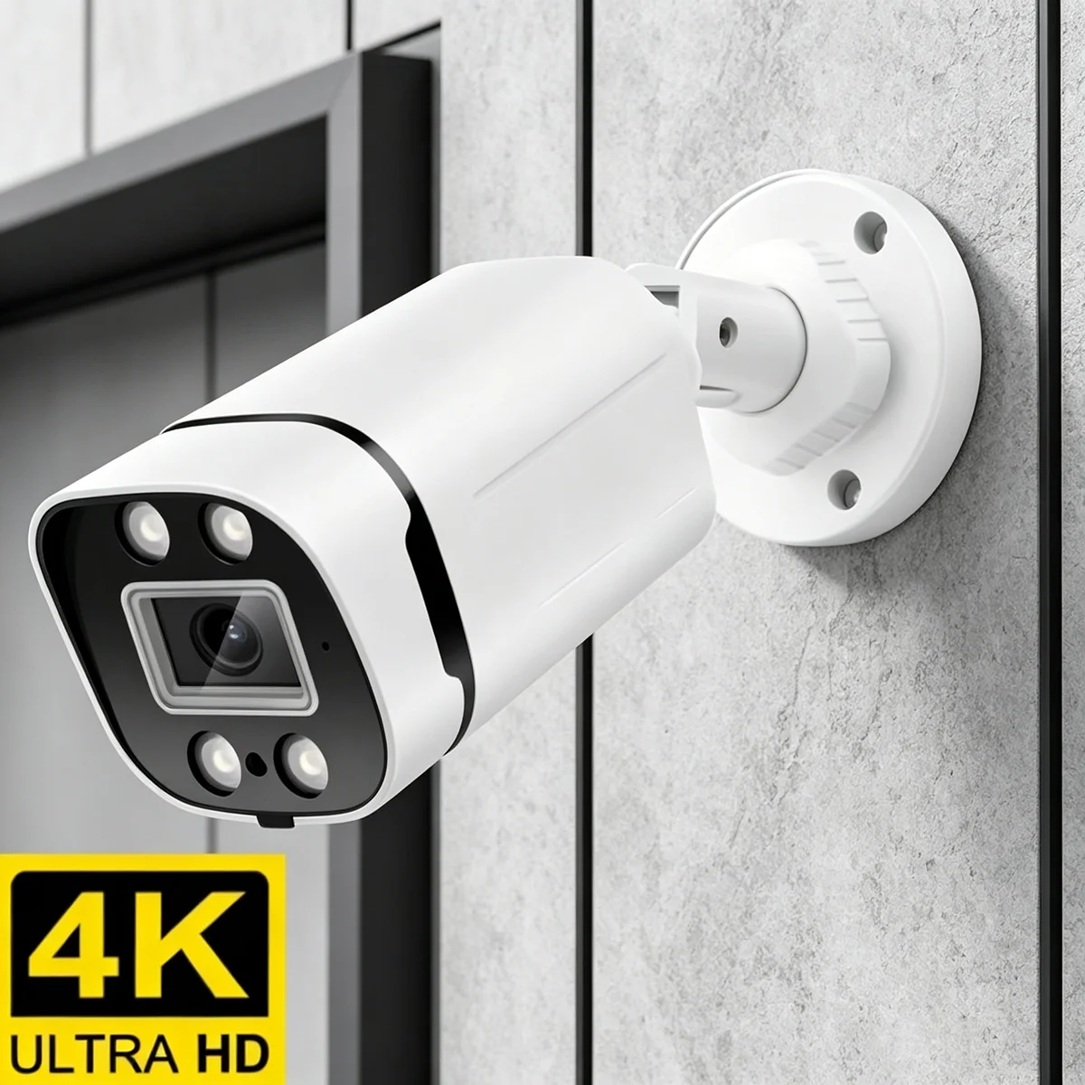 New 4K 8MP 4MP IP Camera Outdoor Audio AHD H.265 Onvif Wide Angle 2.8mm AI Humanoid detection Home CCTV Surveillance Camera