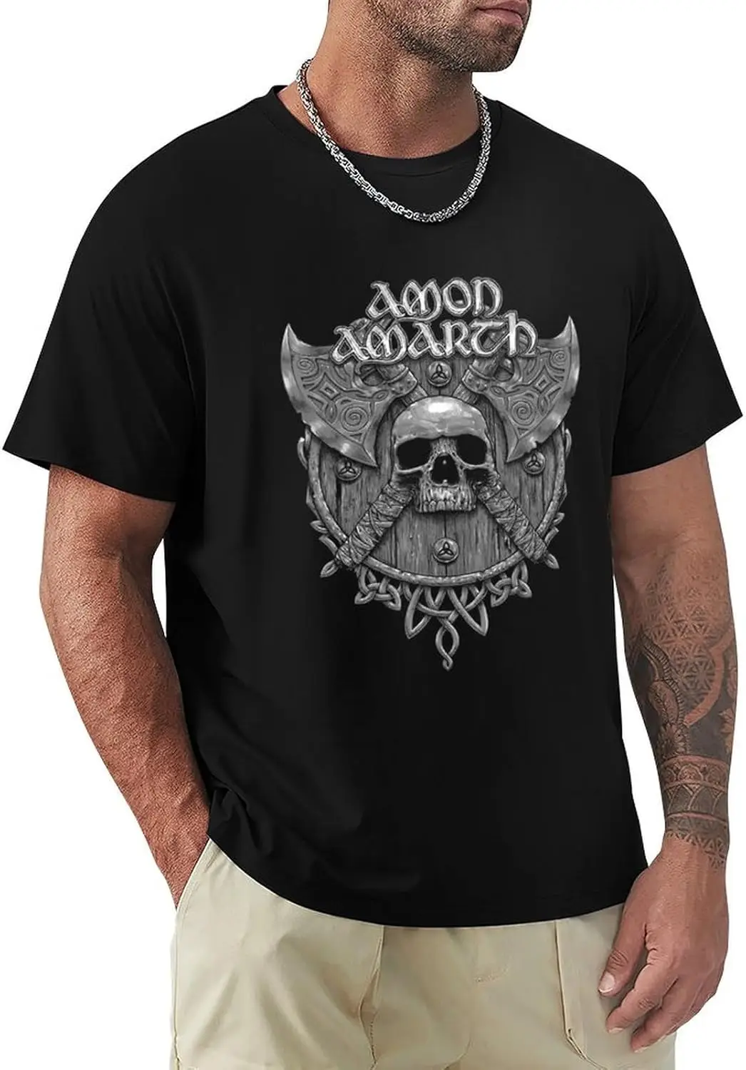 Amon Rock Amarth Metal Band T Shirt Men's Cool Tee Cotton Loose Short Sleeves Tshirt