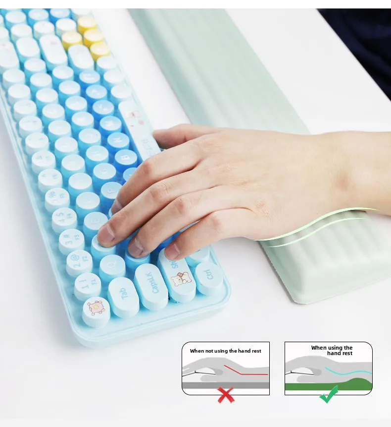Buntes Handgelenkauflagen-Set Tastatur-Mauspad Ergonomische Schreibtischunterlage Weiche Unterstützung für Büro und Gaming 6 Muster – Detail 3