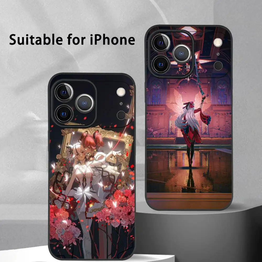 Casing Ponsel Carlotta Wuthering Waves yang Lucu Untuk IPhone 17 16 15 14 13 12 11 Pro Max Plus Mini Hitam Berlapis Lembut Funda