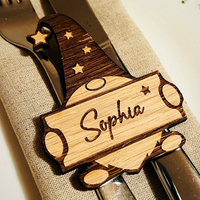 10/20/30pcs Personalised Christmas Gonk Gnome Place Cards Custom Wooden Xmas Name Gift Tags Luxury Table Decoration