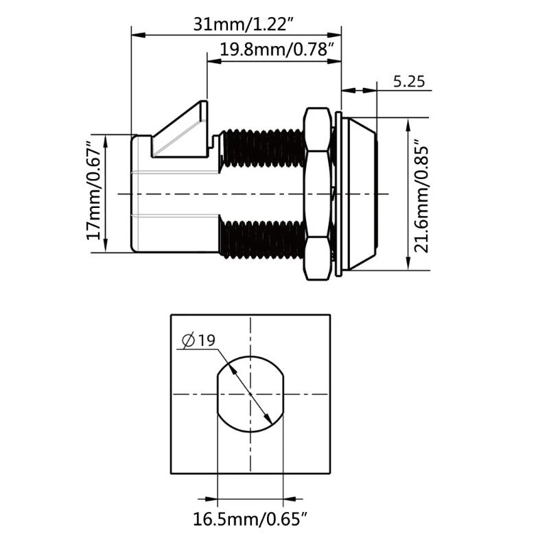 Locks RVs Storage Lock ,19mm Cylinder Lock RVs Compartment, Campers, Trailer Replacement Set with 2 Keys
