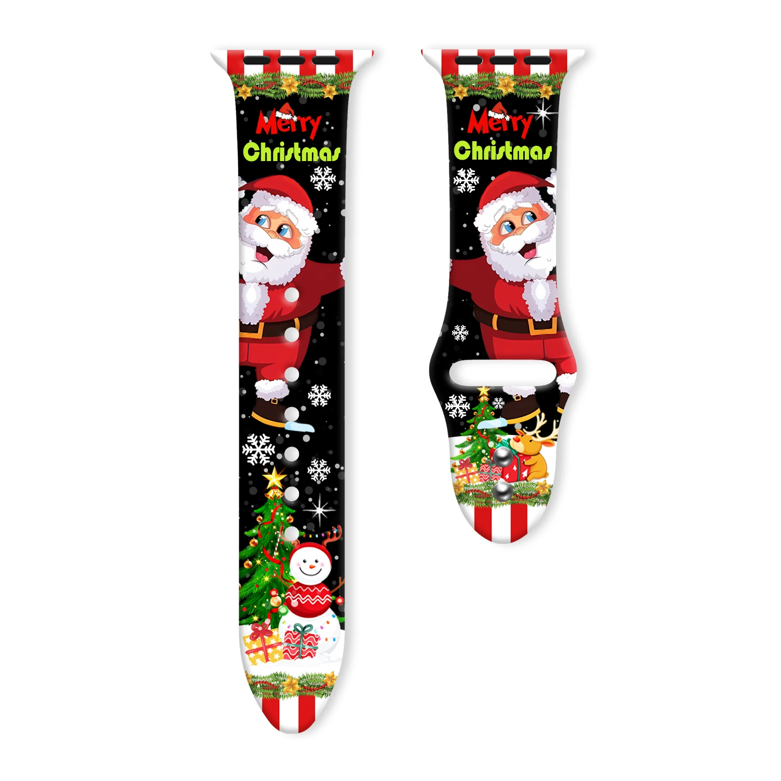 

Christmas Series Strap for Apple Watch 11 10 9 8 7 Silicone Strap Replaceable Bracelet for iWatch 46mm 45mm 42mm 41mm Watchband