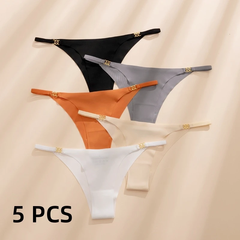 Underwear Thin Sexy Thin Belt Sexy One-piece 5 PCS Women's Thin Underwear Seamless