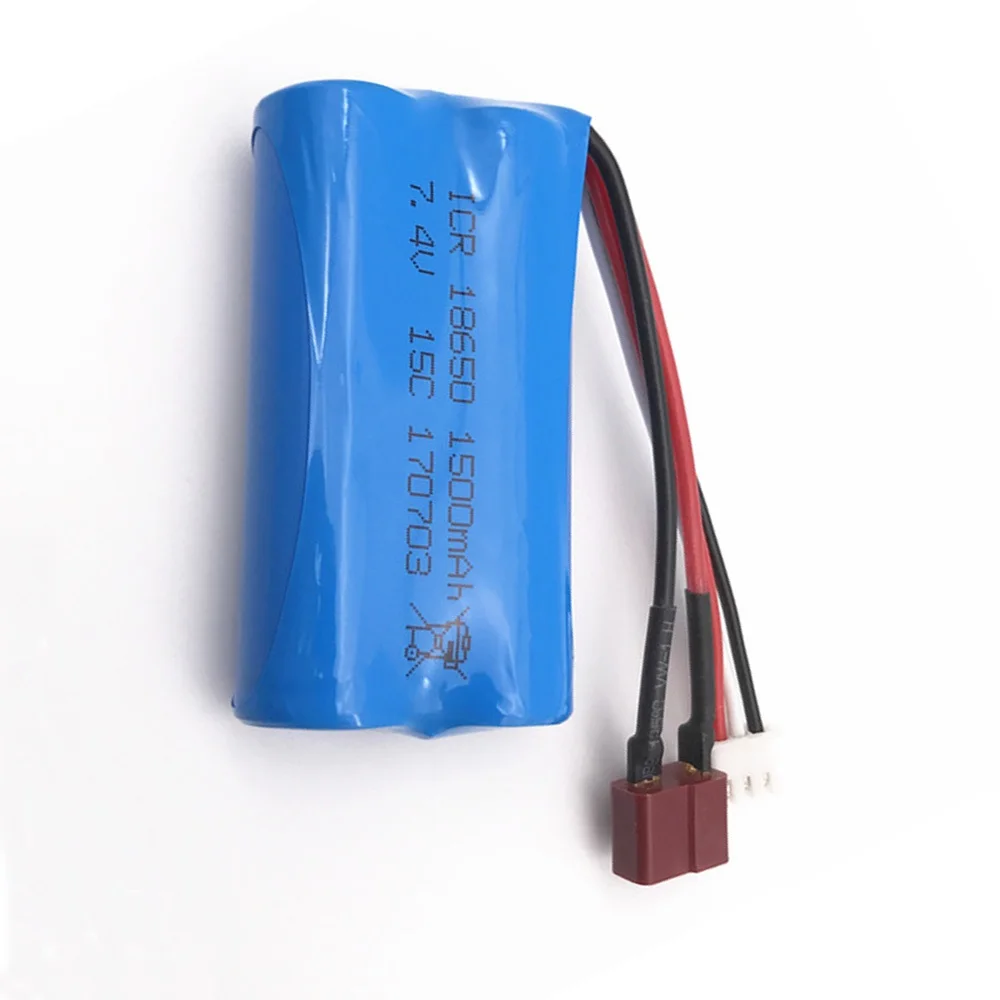 Batteria lipo da 7,4 V 1500 mAh con spina T per FEIYUE FY-03 FY01 FY02 Wltoys 12428 12401 12402 12403 12404 12423 ecc. batteria giocattolo