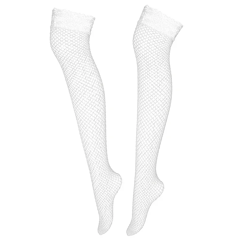 Medias de rejilla transparentes para mujer, medias altas hasta el muslo, elasticidad sobre la rodilla, medias de nailon, 6 colores, Verano