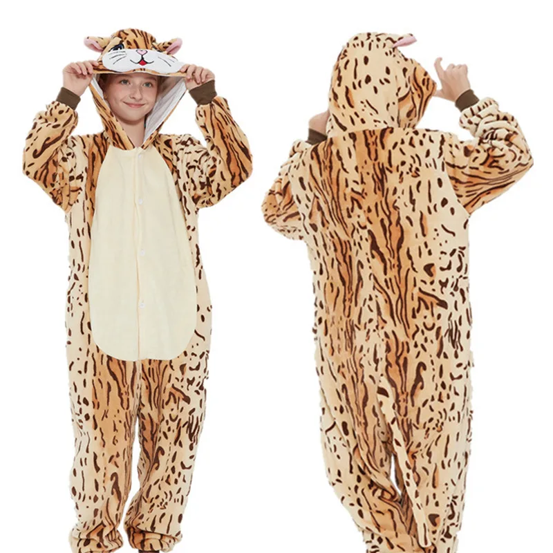 Halloween Cartoon Child Onesie Pajamas Flannel Autumn Winter Thicken Hooded Warm Cute Homewear Comfy Soft Family Party Nightwear