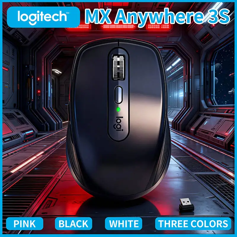 Precision Logitech MX Anywhere 3S - 8000 DPI Darkfield, MagSpeed Scroll, Quiet Clicks, Travel-Friendly, USB-C Quick Charge